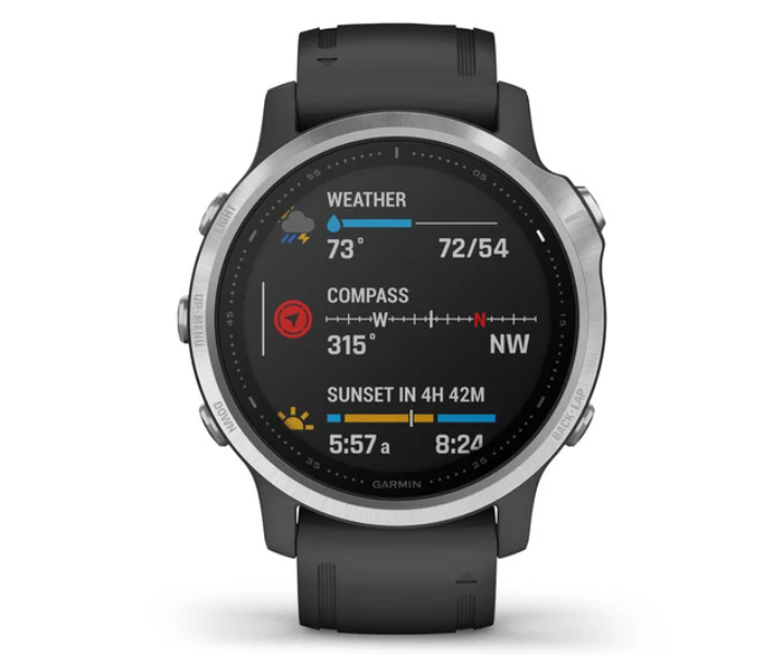 Garmin 010-02159-01 Fenix 6S Silver with Balck Band GPS Smart Watch - Zoom Image 2