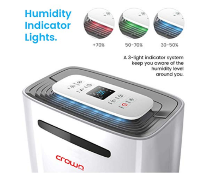 Crownline MD-231 20Litre Day Dehumidifier with Digital Humidity Display - White - Zoom Image 3