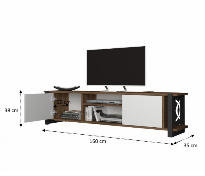 Munih Bench Model TV Table - White - Zoom Image 3