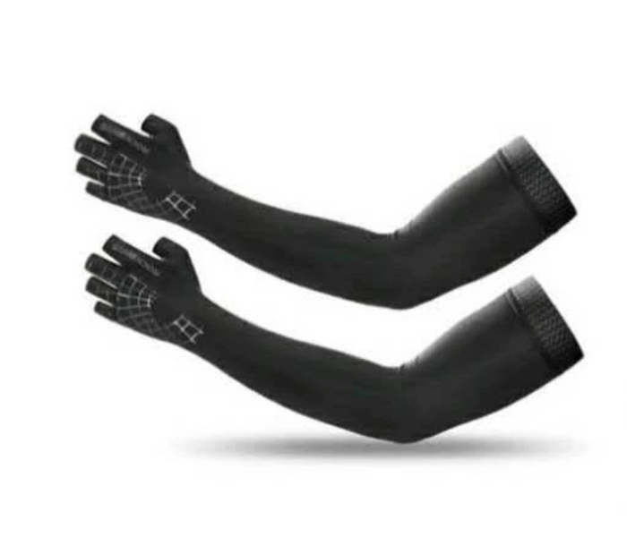 For All Large Arm Sleeves With Gloves - Black  - Zoom Image