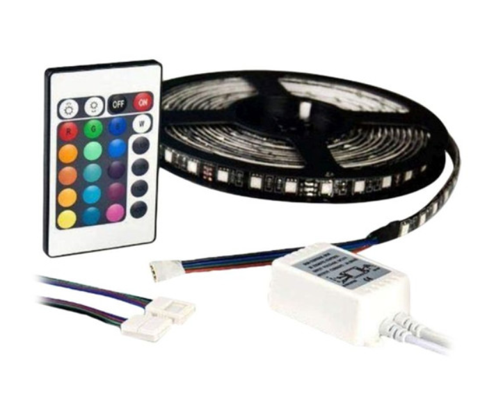 5 Meter LED Strip Light With Remote Control - Black and White - Zoom Image