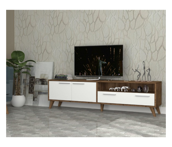 Inci TV Table - White and Brown - Zoom Image 1