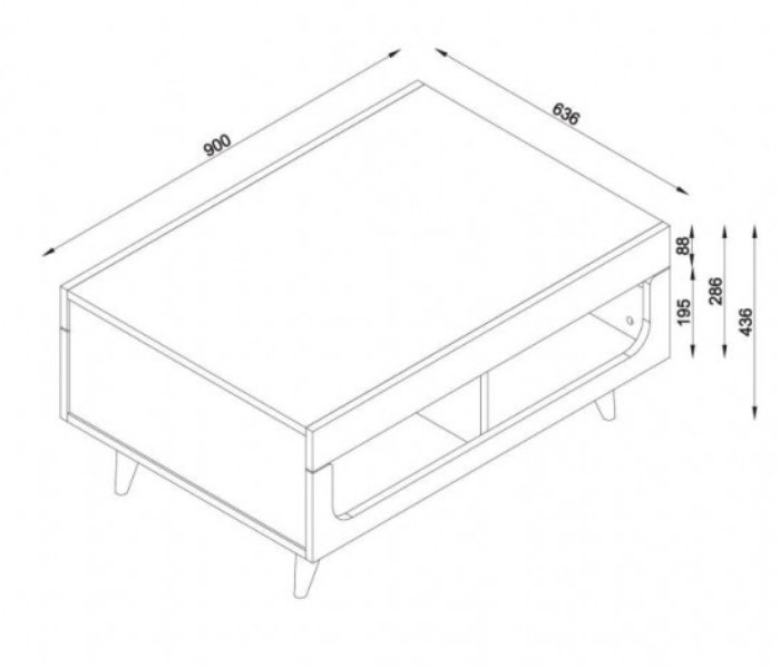 Pretty 1 Carton Coffee Table - Beige and White - Zoom Image 4