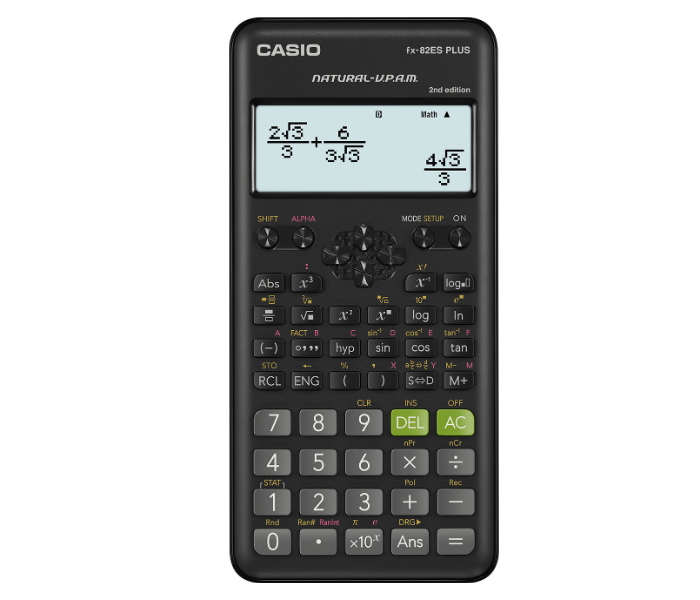 Casio FX-82ESPLUS 2nd Edition Natural Display Non Programmable Scientific Calculator - Black - Zoom Image