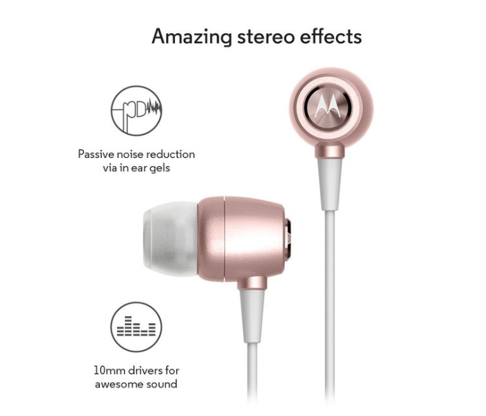 Motorola Metal Earbuds In-Ear Headset- Rose Gold - Zoom Image 4