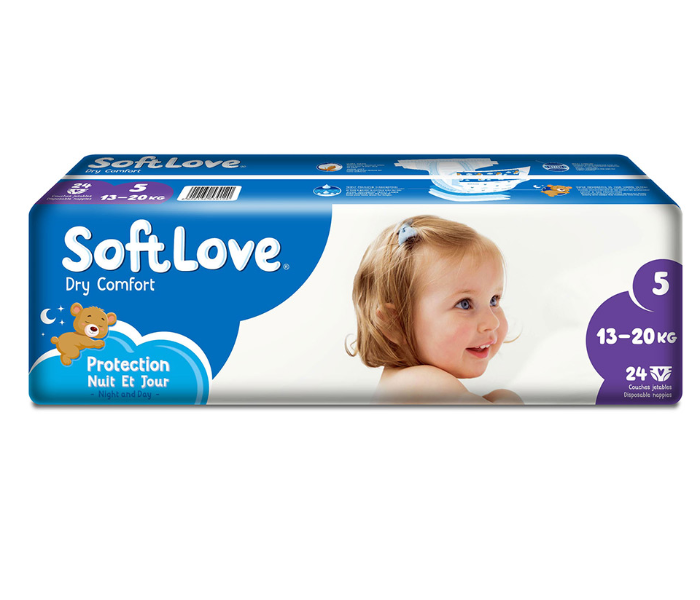 Soft Love 24 Pieces 13-20Kg Dry Comfort Baby Diaper Extra Large - Zoom Image