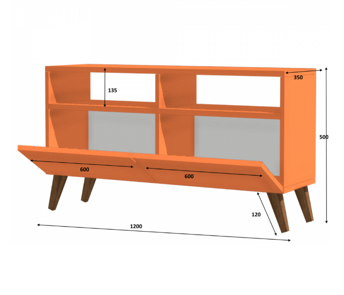 Encoy TV Table - White and Brown - Zoom Image 3