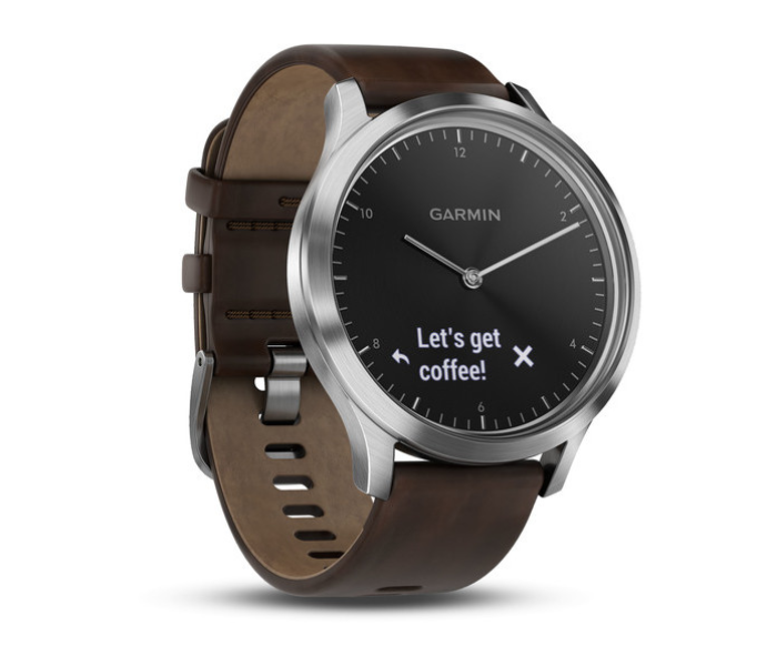 Garmin 010-01850-34 Vivomove HR Seu Premium with Dark Brown Leather Bracelet - Zoom Image 2