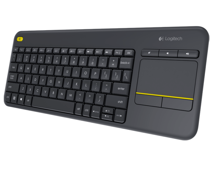 Logitech K400 Plus Wireless Livingroom Keyboard with Touchpad Customizable Windows Android Laptop- Black - Zoom Image 2