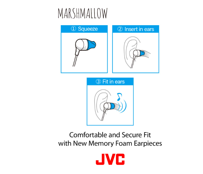 JVC HAFX38MW Memory Foam Earbud Marshmallow Memory Foam Earbud with Mic - White - Zoom Image 3