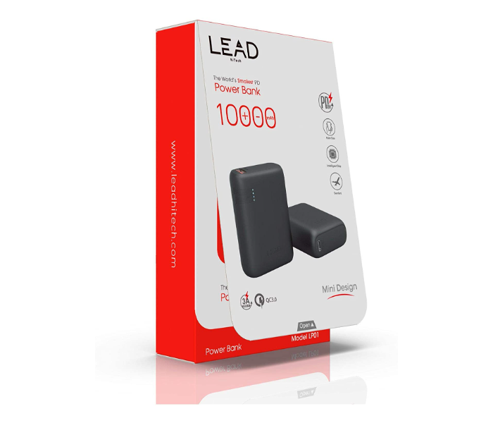 Lead LP01 10000 mAh Mini Power Bank - Black  - Zoom Image 3