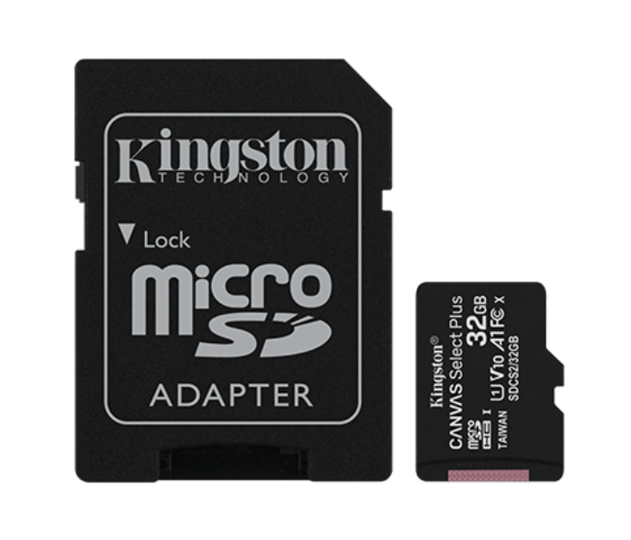 Kingston SDCS32GB 32GB Canvas Select Plus microSD Card with Adapter - Black - Zoom Image 1