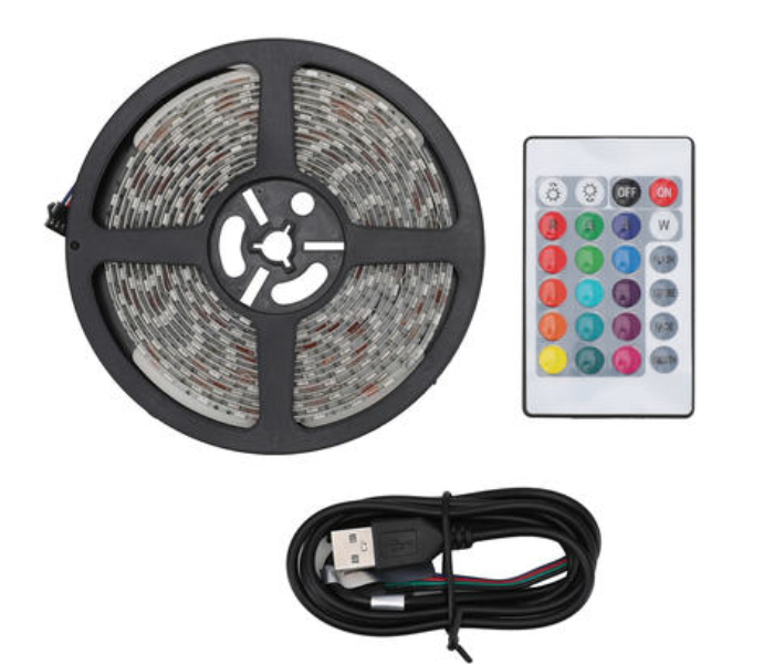 RGB 5 Meter Color Changing LED Strip Light With Remote Control  - Zoom Image