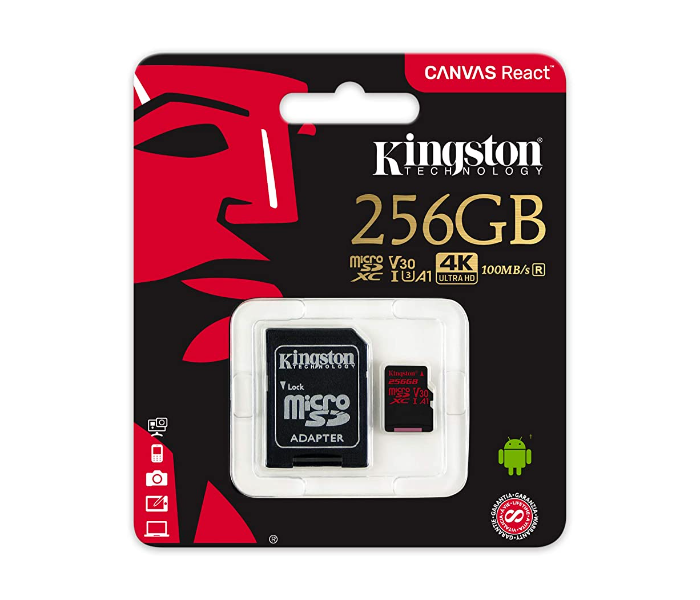 Kingston SDCR256GB 256GB Canvas React Class 10 Memory Card - Zoom Image 3