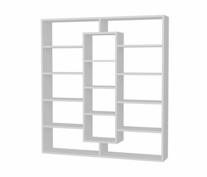 Library Ample Kitaplik Cupboard with 14 Compartments - White - Zoom Image 2