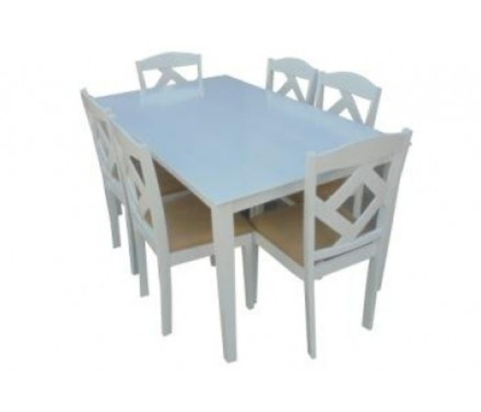 Dining Table With 6 Chairs - White - Zoom Image