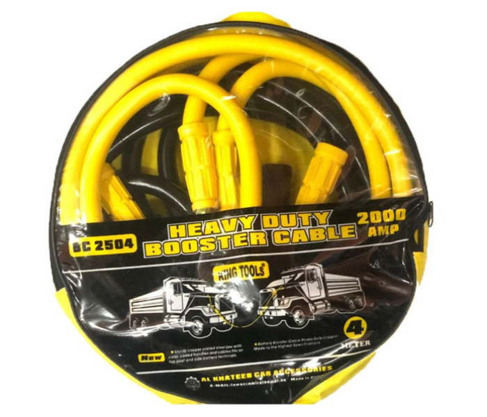 Car Battery Booster Cable With Round Bag - Yellow - Zoom Image