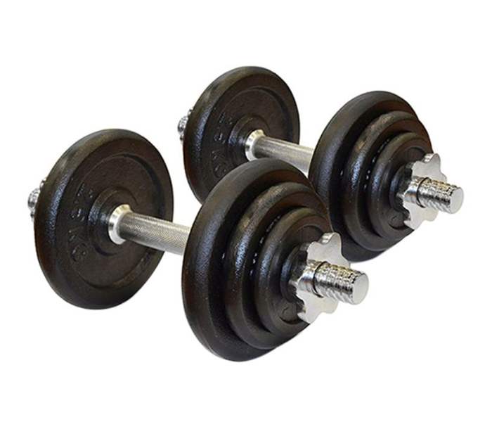 Hillbro 20 kg Iron Dumbbell Set - Black - Zoom Image 1