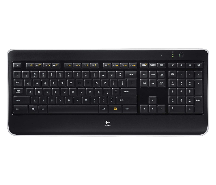 Logitech K800 Wireless Illuminated Keyboard - Black - Zoom Image 2