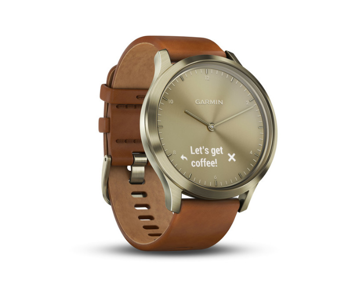 Garmin 010-01850-35 Vivomove HR Seu Premium With Light Brown Leather Bracelet - Zoom Image 2