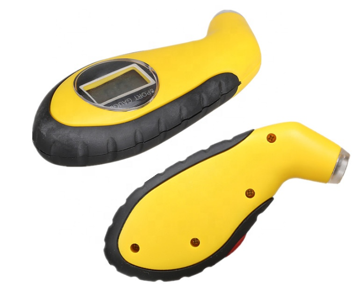 Digital LCD Car Tire Air Pressure Gauge Meter - Yellow - Zoom Image