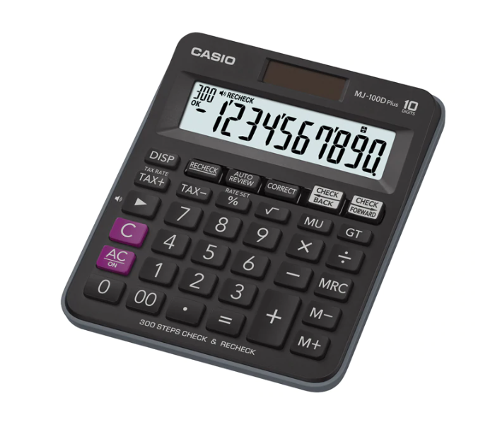 Casio MJ-100DPLUS Mini Desk Type 10 Digits Calculator - Black - Zoom Image