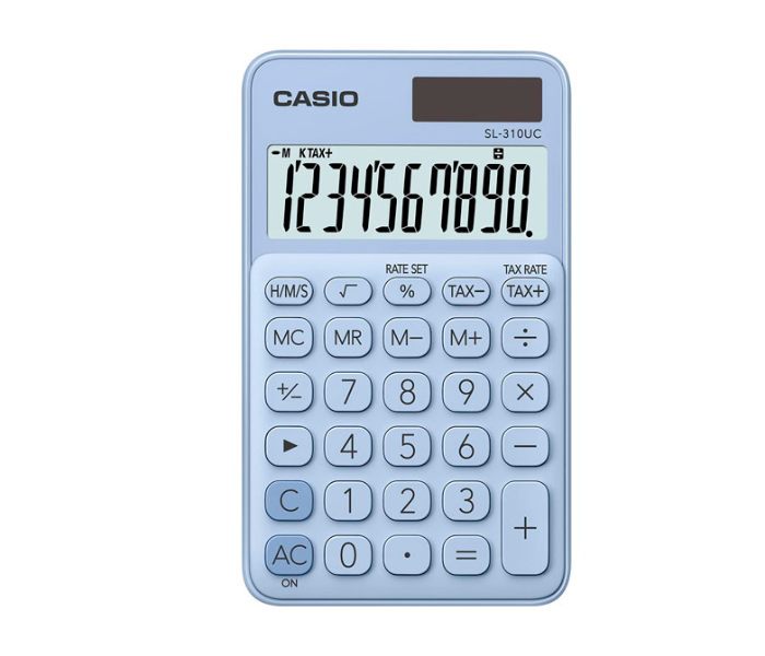 Casio SL-310UC-LB Portable Type 10 Digit Calculator - Light Blue - Zoom Image