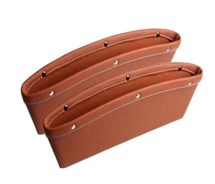 Magic Box 2 Piece Car Seat Gap Pocket Set - Brown - Zoom Image