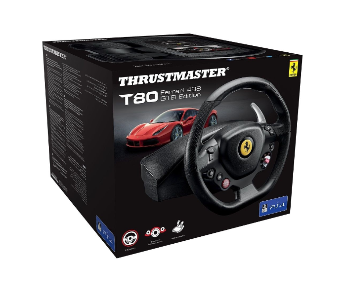 Thrustmaster T80 Ferrari 488 GTB Edition Racing Wheel TM-WHL-T80FRARI488-GTB For PlayStation - Zoom Image 2