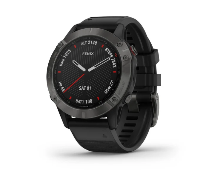 Garmin Fenix 6 Sapphire Edition 010-02158-11 Carbon Grey DLC with Black Band Multi Sports GPS Smart Watch - Zoom Image 1