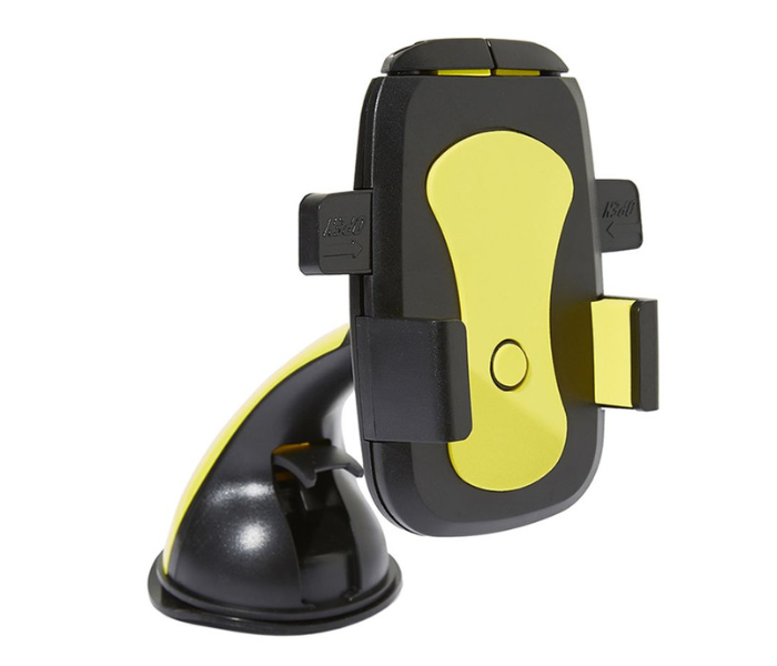 Steering Wheel Car Mount Phone Holder - Yellow and Black - Zoom Image