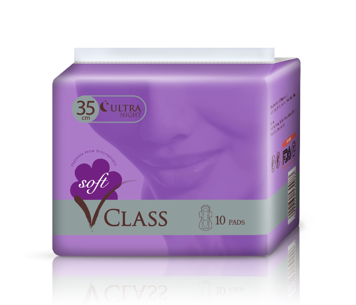 Vclass 10 pieces 35cm Super Night Sanitary Pads - Zoom Image