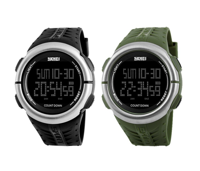 Skmei 1286 Digital Watch - Black and Skmei 1286 Digital Watch - Army Green Combo Offer - Zoom Image 2