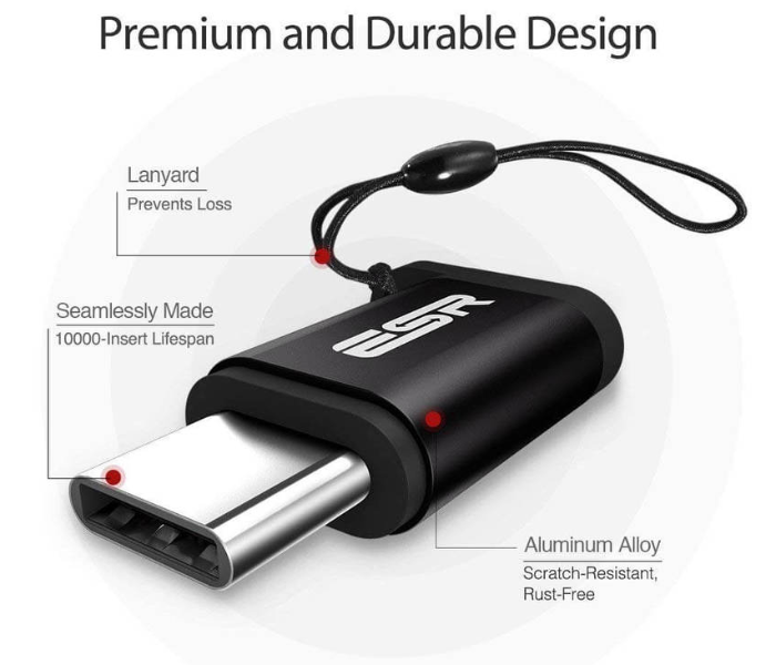 ESR USB-C to Micro USB Adapter - Black - Zoom Image 5