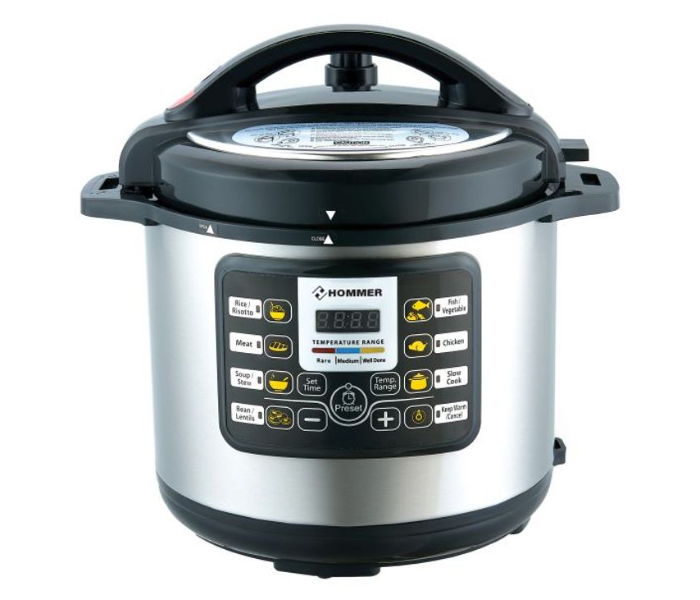 Hommer HSA247-01 1000W Electric Pressure Cooker - Silver and Black - Zoom Image