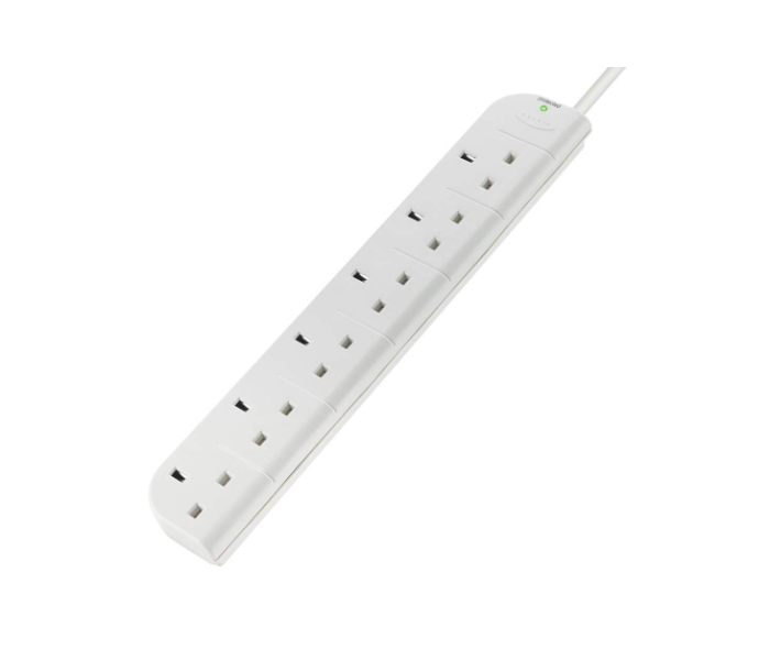 Belkin F9E600UK3M 3 Metre 6 Socket SurgeStrip - White - Zoom Image 1