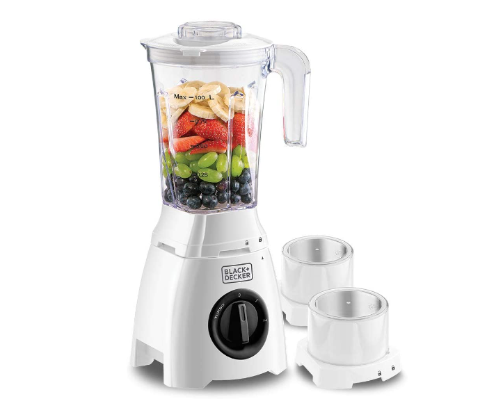 Black And Decker BL410-B5 400W Blender with Grinder and Grater Mill - White - Zoom Image 1