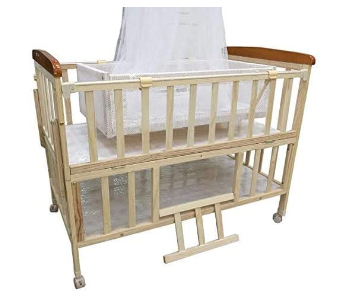 Lelefante ELE22 Baby Bed with Wheels - Beige - Zoom Image