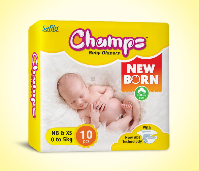 Champs New Born 10 New Born Open Type Diapers - Zoom Image 1