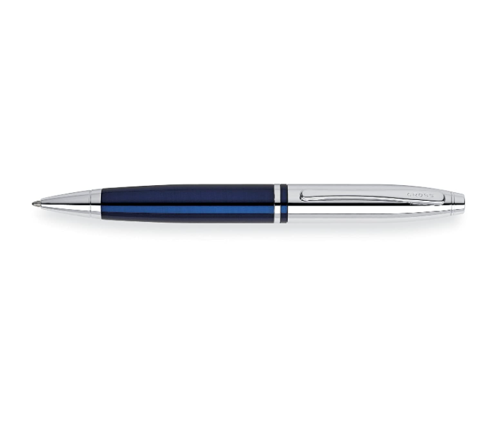 Cross Calais Chrome and Blue Lacquer Ballpoint Pen - Blue - Zoom Image 2