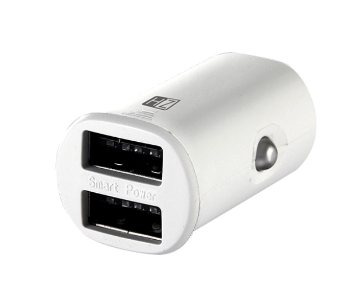 HeatZ ZCCS10 Dual Port Smart Fast Car Charger with Micro USB Cable - White - Zoom Image 2