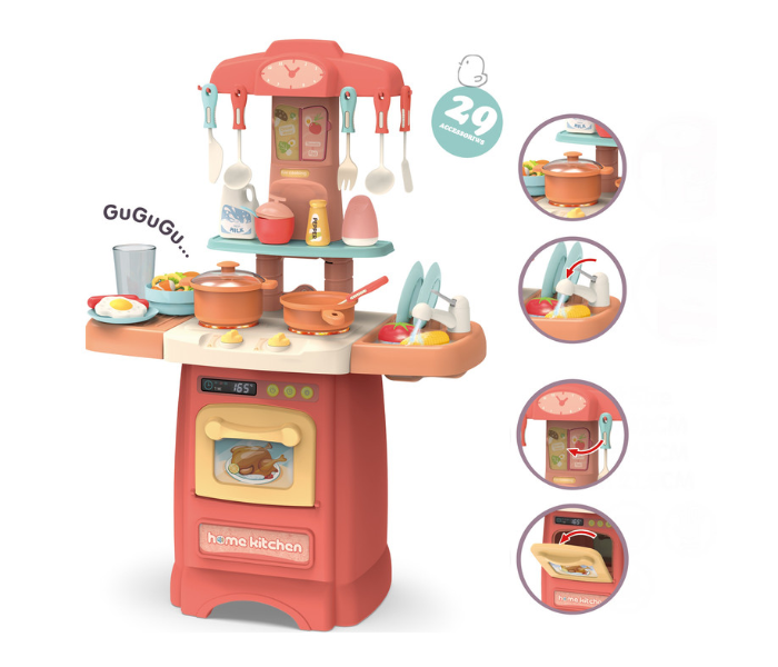 Family Center 18-889-175 Kitchen Play Set With Light And Music - Orange - Zoom Image 1