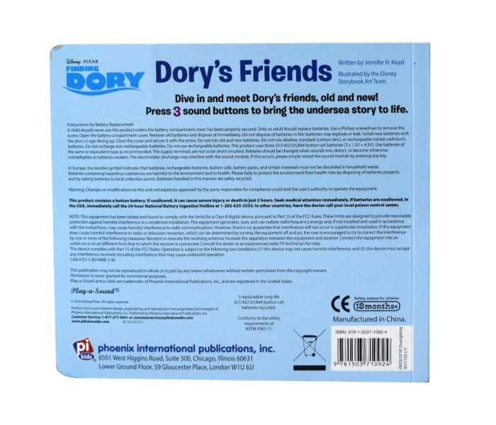 Disney 3 Sounds Finding Dorys Friends Sound Book - Zoom Image 2