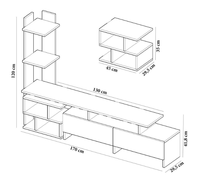 Uptown TV Table - White - Zoom Image 2