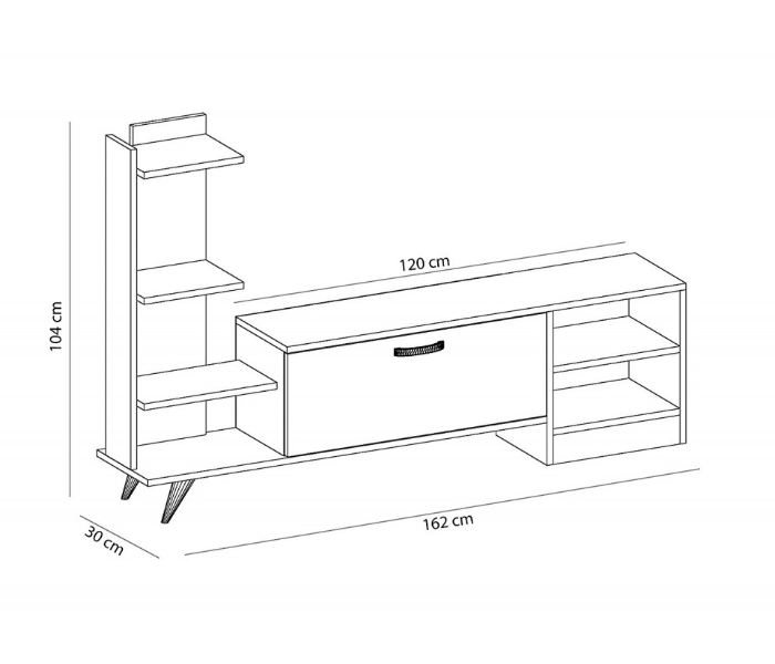 White Demet TV Table - Beige - Zoom Image 3