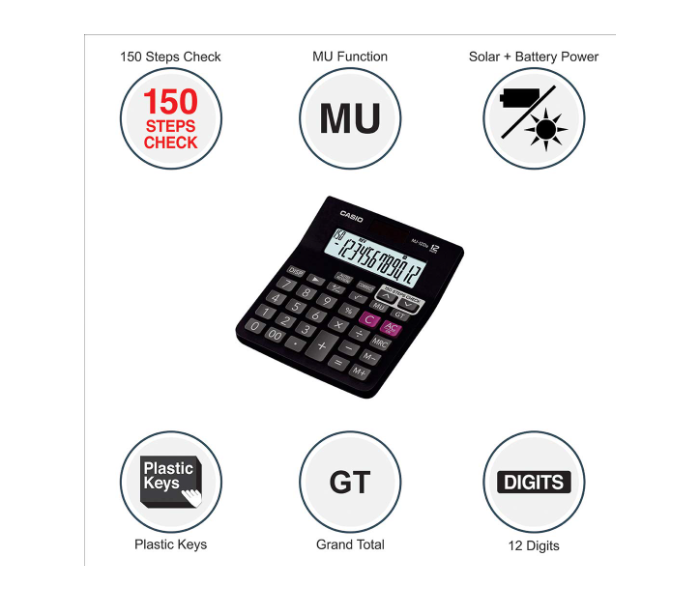 Casio MJ-12Da Plus Desktop Type Calculator - Black - Zoom Image 4