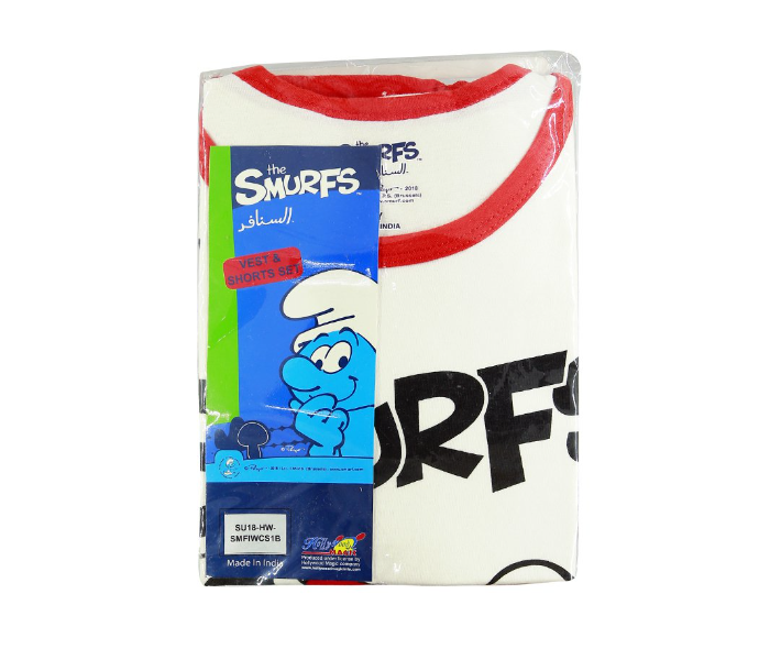 The Smurfs SMFIWCS1B 6 Years Vest and Shorts Set - White - Zoom Image 2