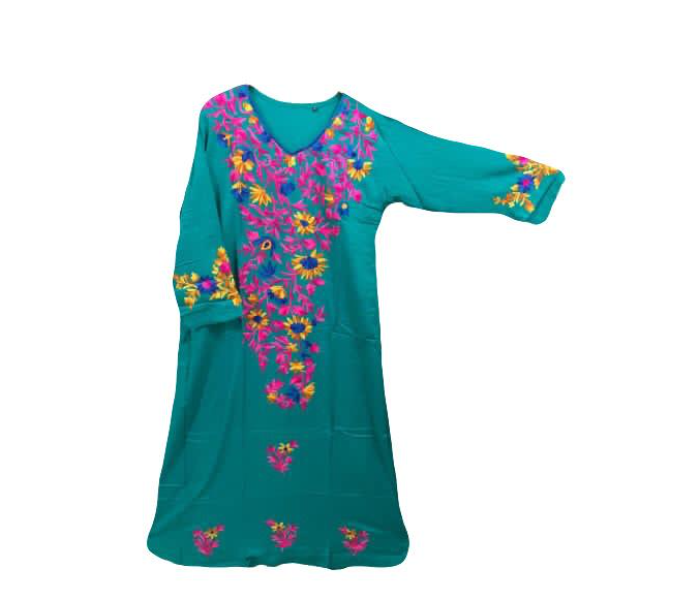 Cashmera Cotton Embroidery Double Extra Large Breathable Soft Jalabiya - Green - Zoom Image 1