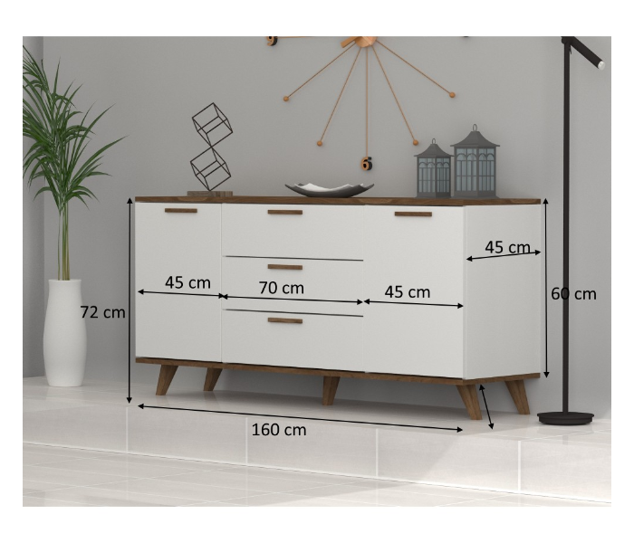 Trend Model Coffee Table Tv Table And Hallway Set - White And Brown - Zoom Image 7