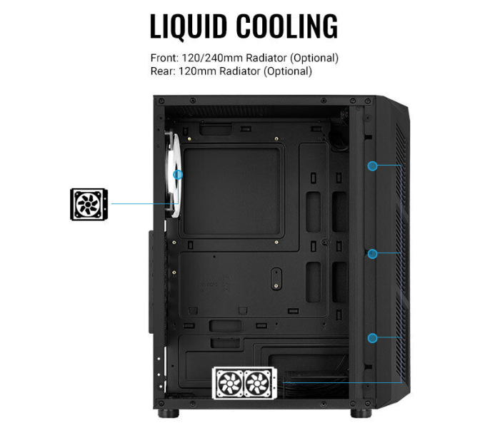 AeroCool Prime ARGB Mid Tower Case - Black - Zoom Image 5